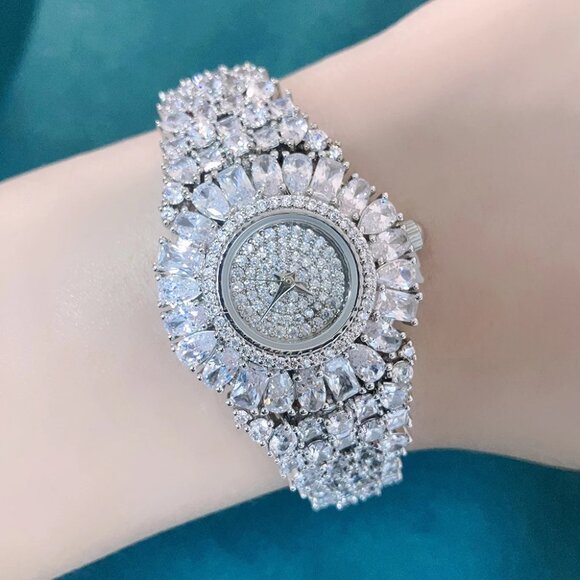 Women's Cubic Zircon Crystal Bracelet Watch - Picture 2 of 5